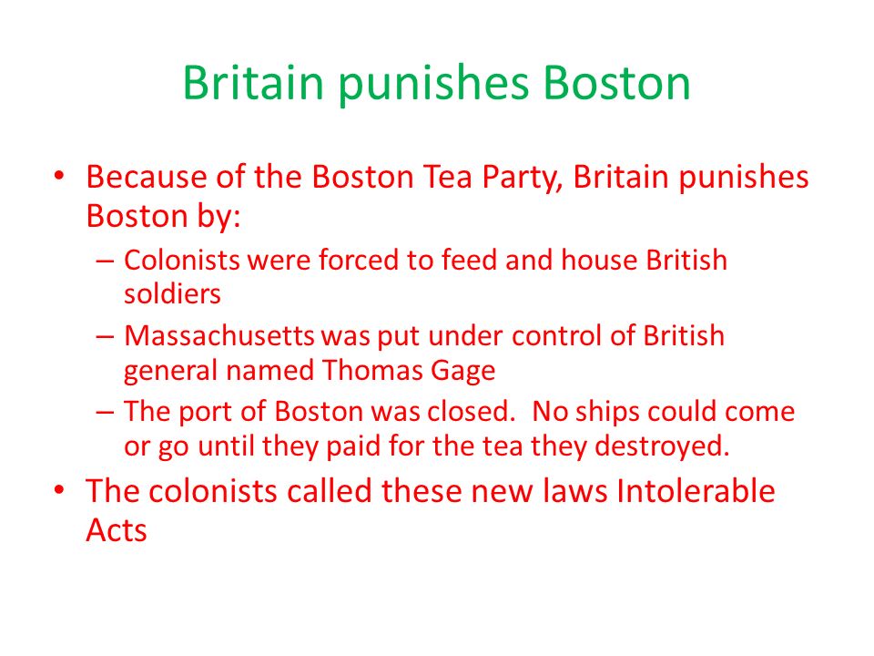Britain punishes Boston