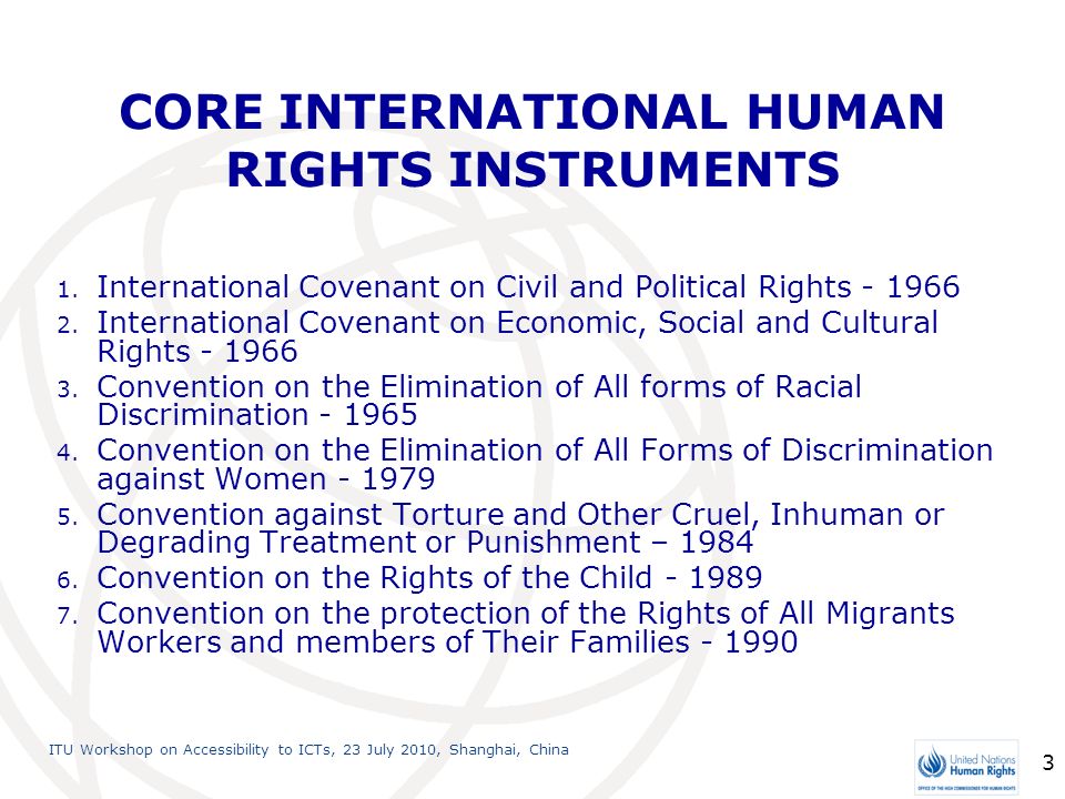 CORE INTERNATIONAL HUMAN RIGHTS INSTRUMENTS