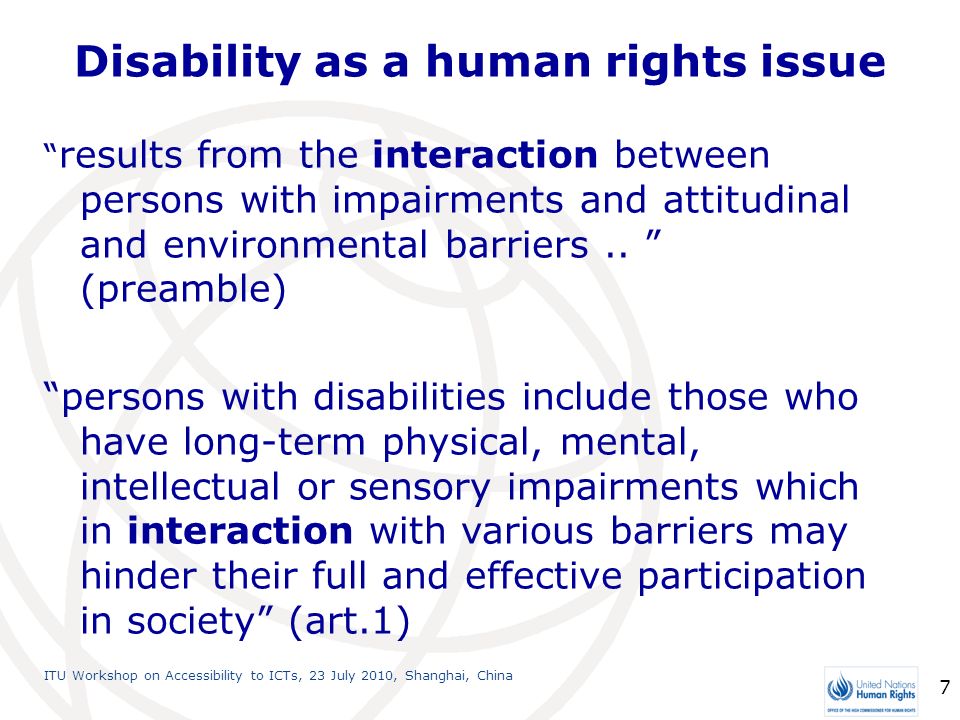 Disability as a human rights issue