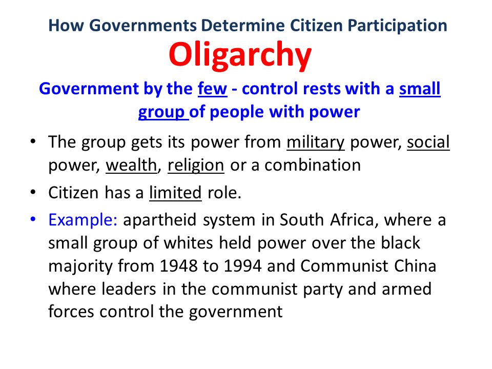 How Governments Determine Citizen Participation