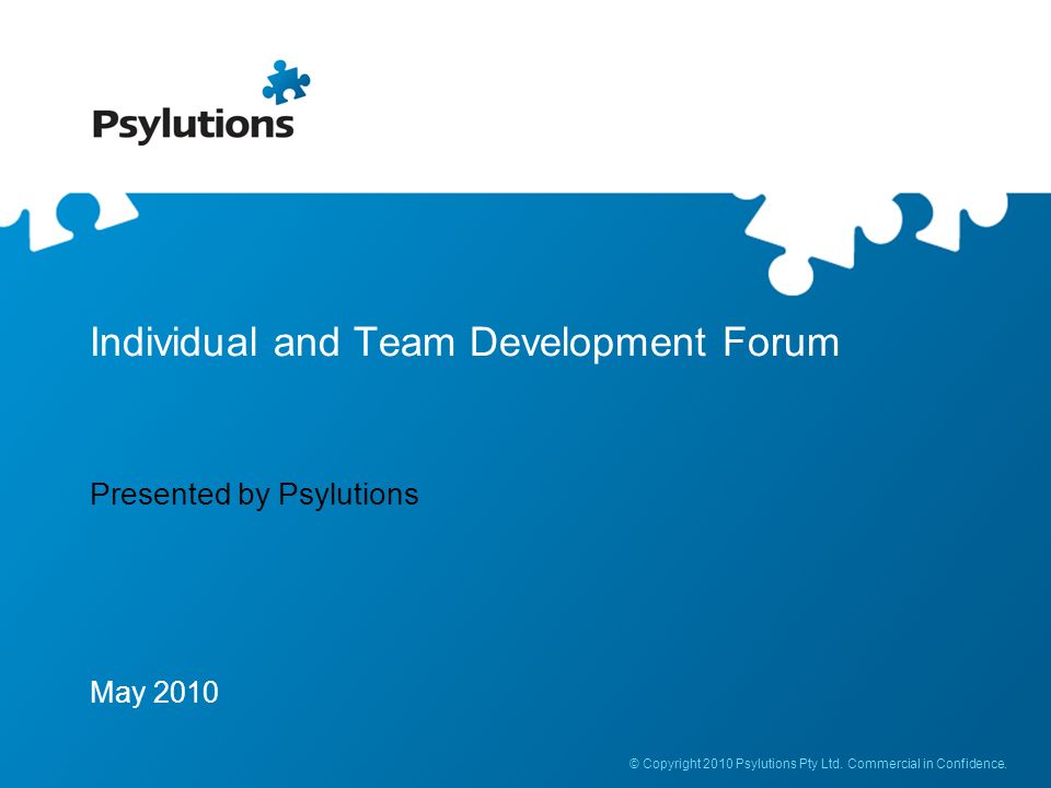 Individual and Team Development Forum