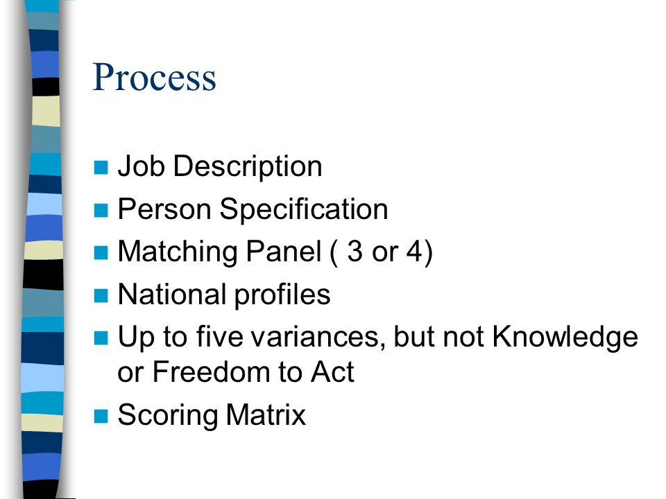 Process Job Description Person Specification Matching Panel ( 3 or 4)