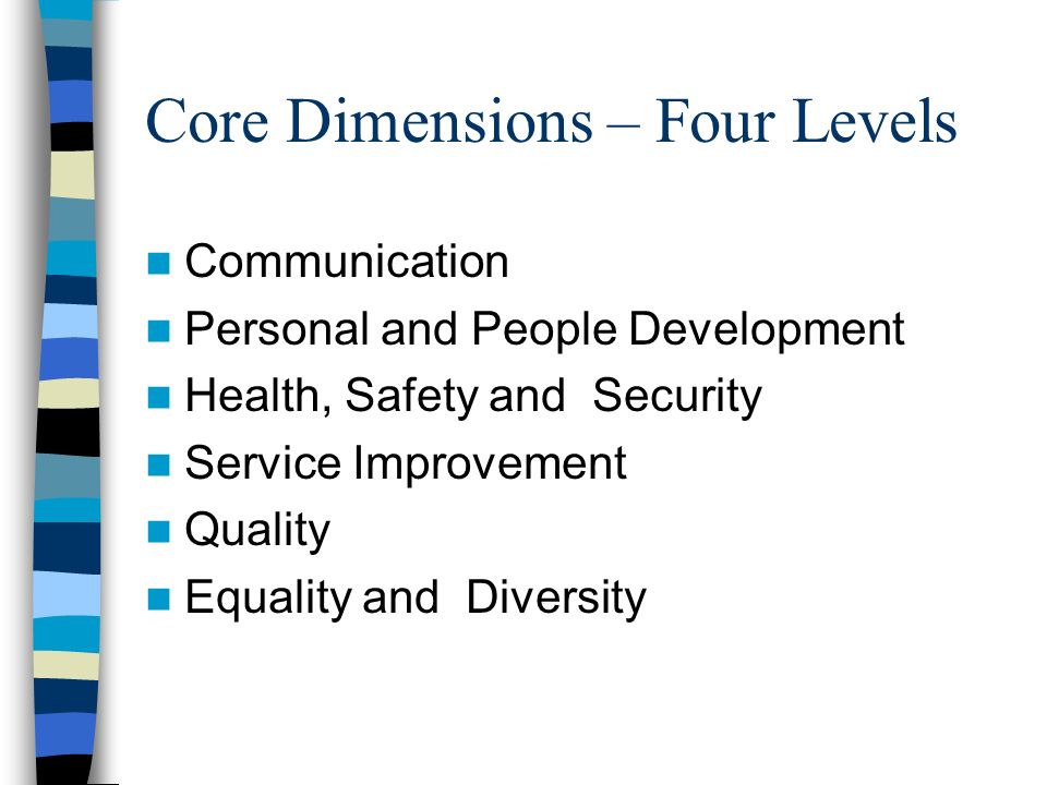 Core Dimensions – Four Levels
