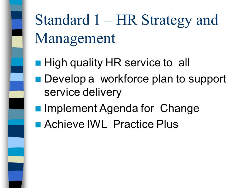 Standard 1 – HR Strategy and Management
