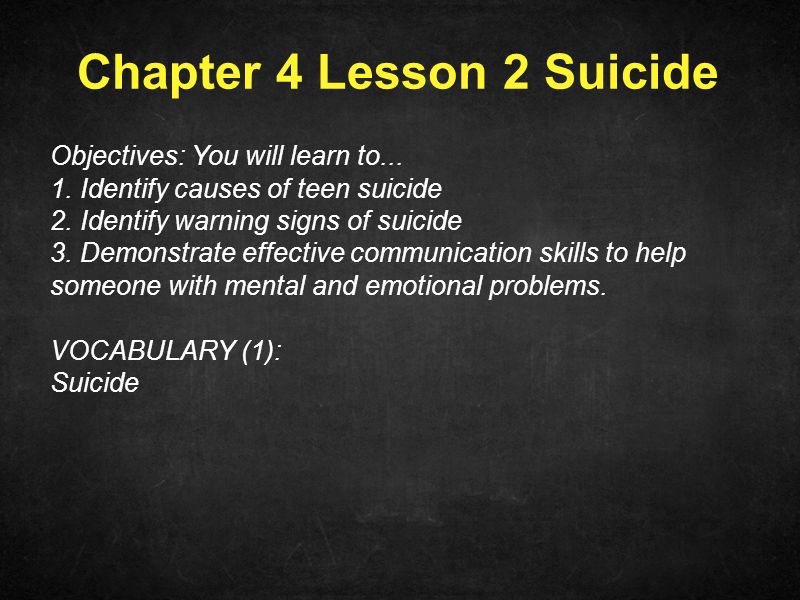 Chapter 4 Lesson 2 Suicide