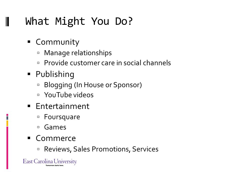 What Might You Do Community Publishing Entertainment Commerce