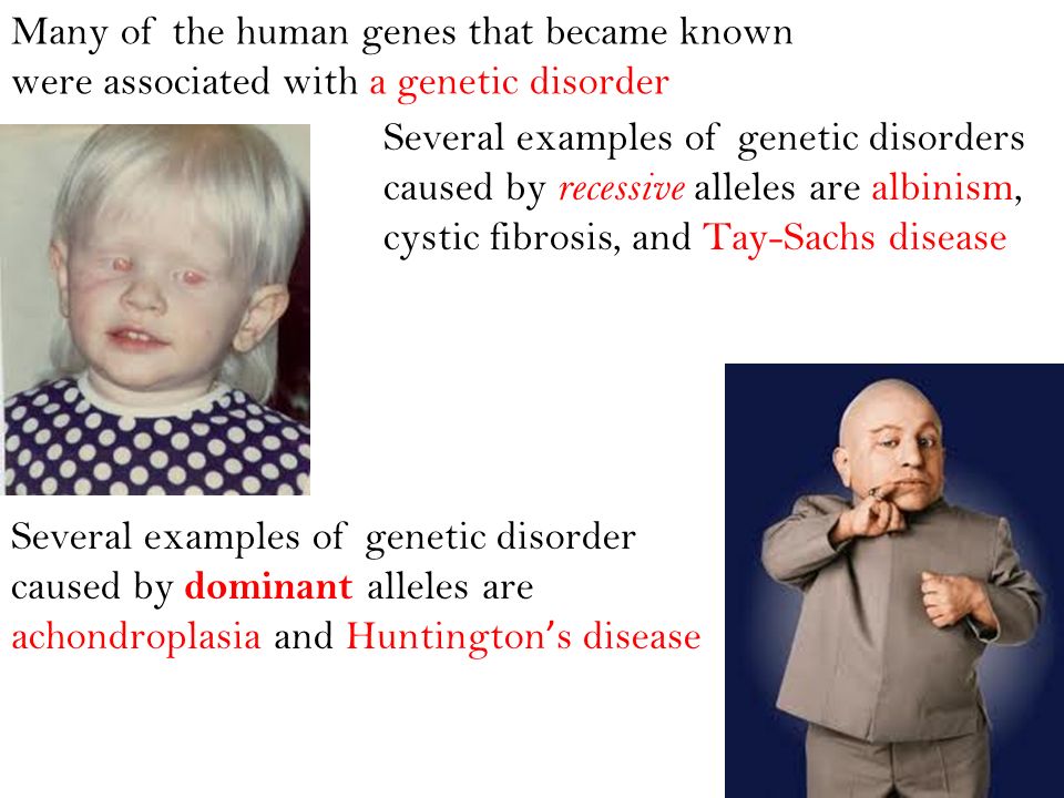 Many of the human genes that became known were associated with a genetic disorder