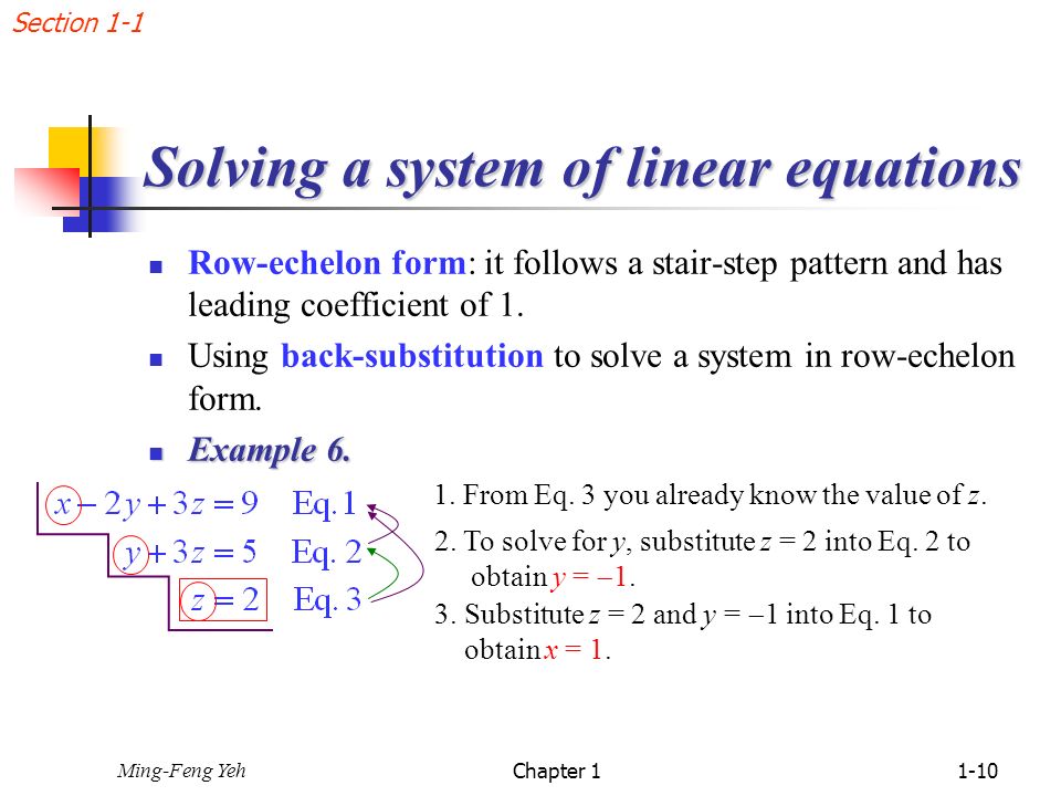 Solving a system of linear equations