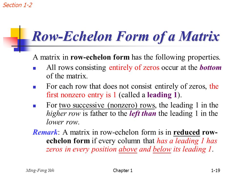 Row-Echelon Form of a Matrix