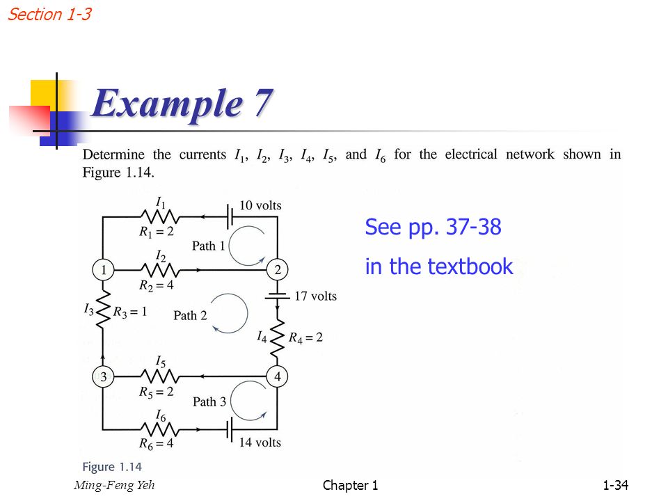 Example 7 See pp in the textbook Section 1-3 Ming-Feng Yeh