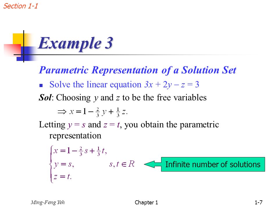 Infinite number of solutions
