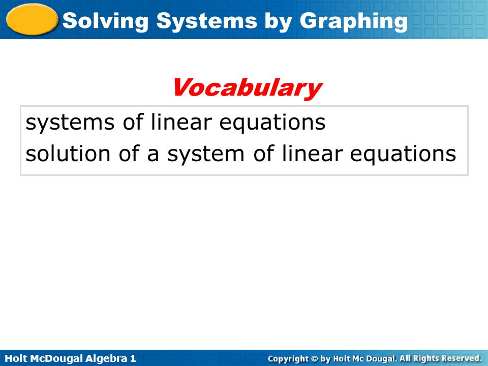 Vocabulary systems of linear equations