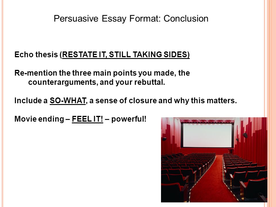 Persuasive Essay Format: Conclusion