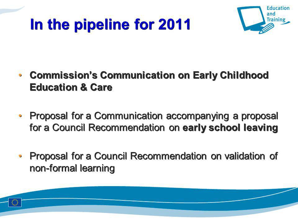 In the pipeline for 2011 Commission’s Communication on Early Childhood Education & Care.