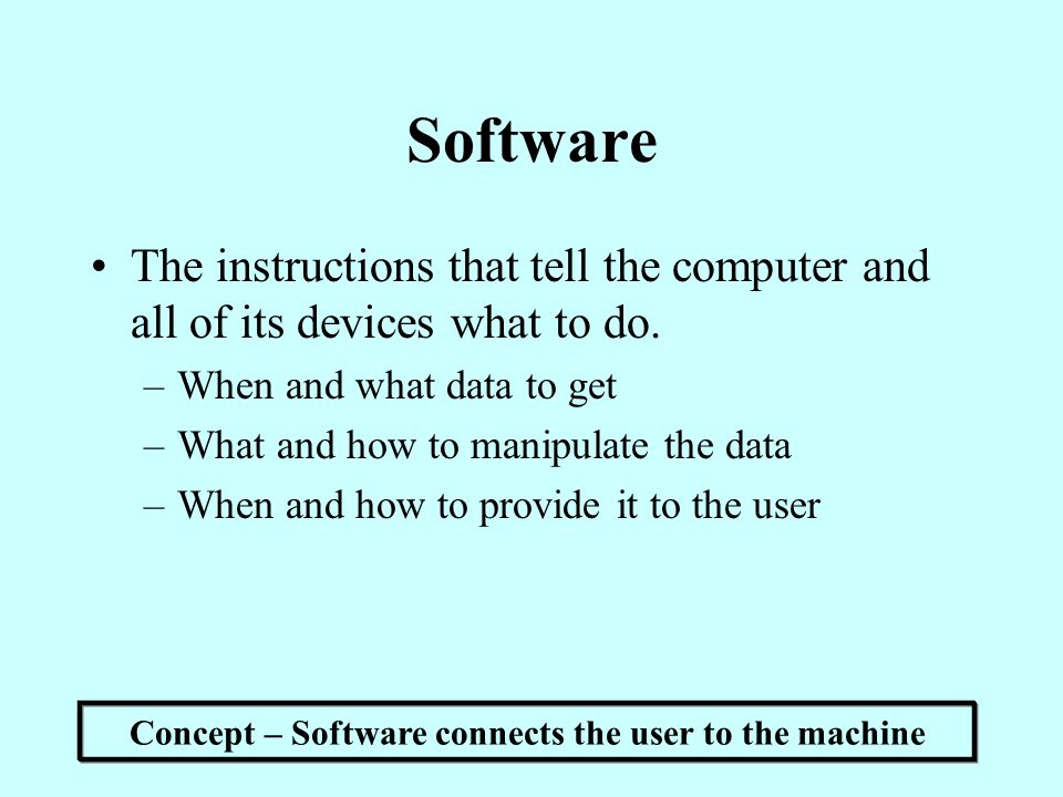 Concept – Software connects the user to the machine