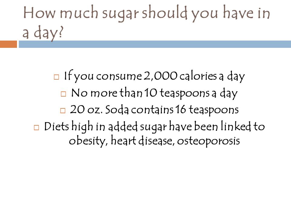 How much sugar should you have in a day