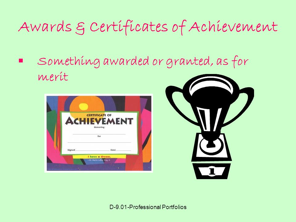 Awards & Certificates of Achievement