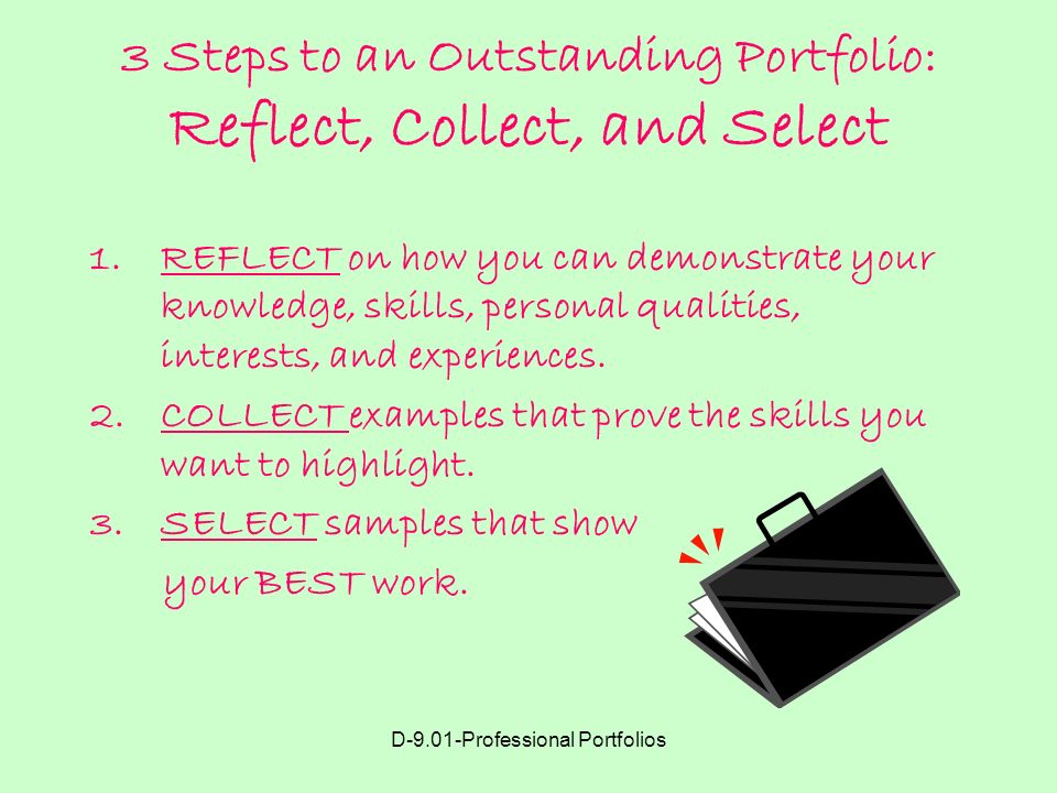 3 Steps to an Outstanding Portfolio: Reflect, Collect, and Select