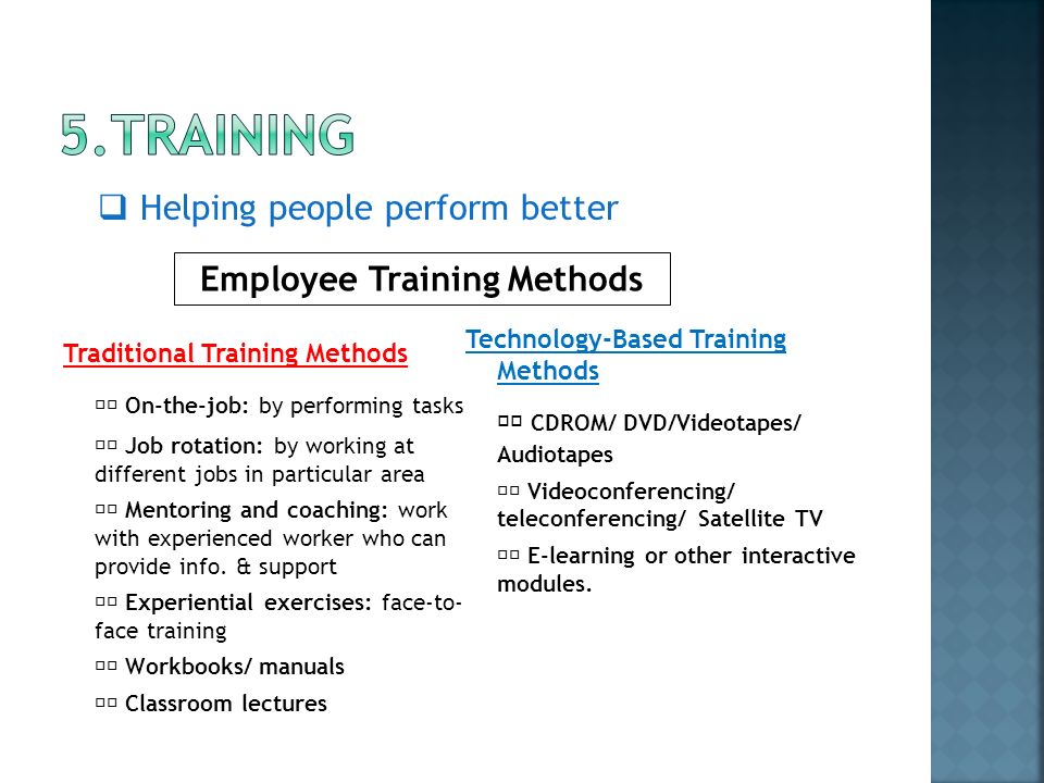 Employee Training Methods