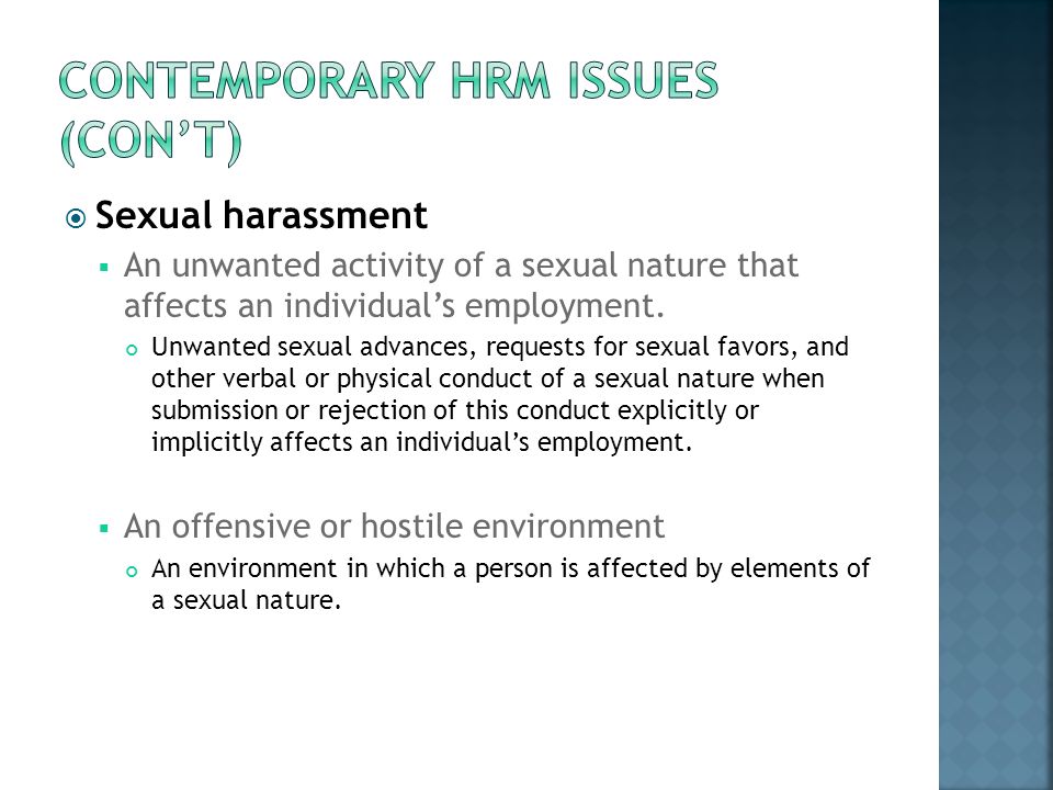 Contemporary HRM issues (con’t)