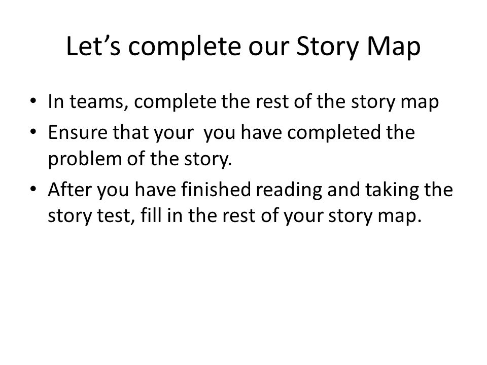 Let’s complete our Story Map