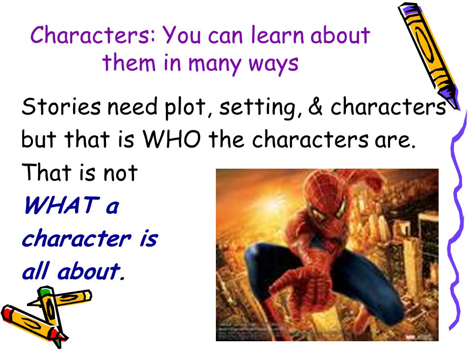 Characters: You can learn about them in many ways