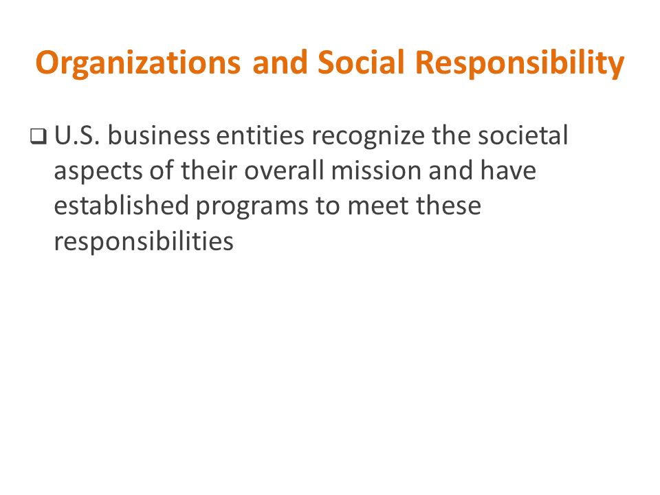 Organizations and Social Responsibility