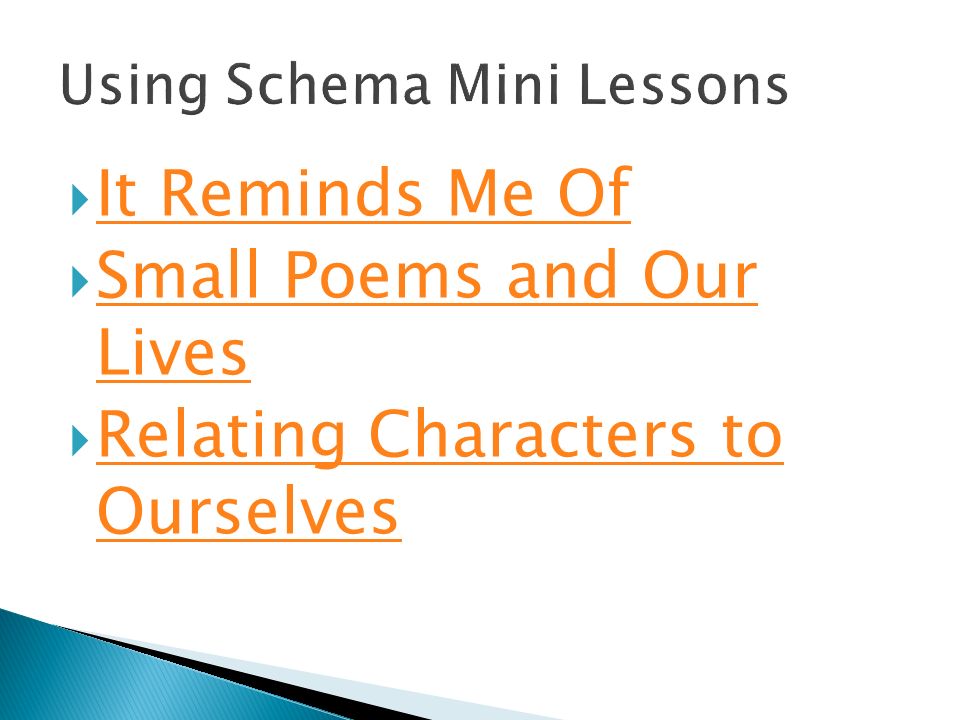 Using Schema Mini Lessons