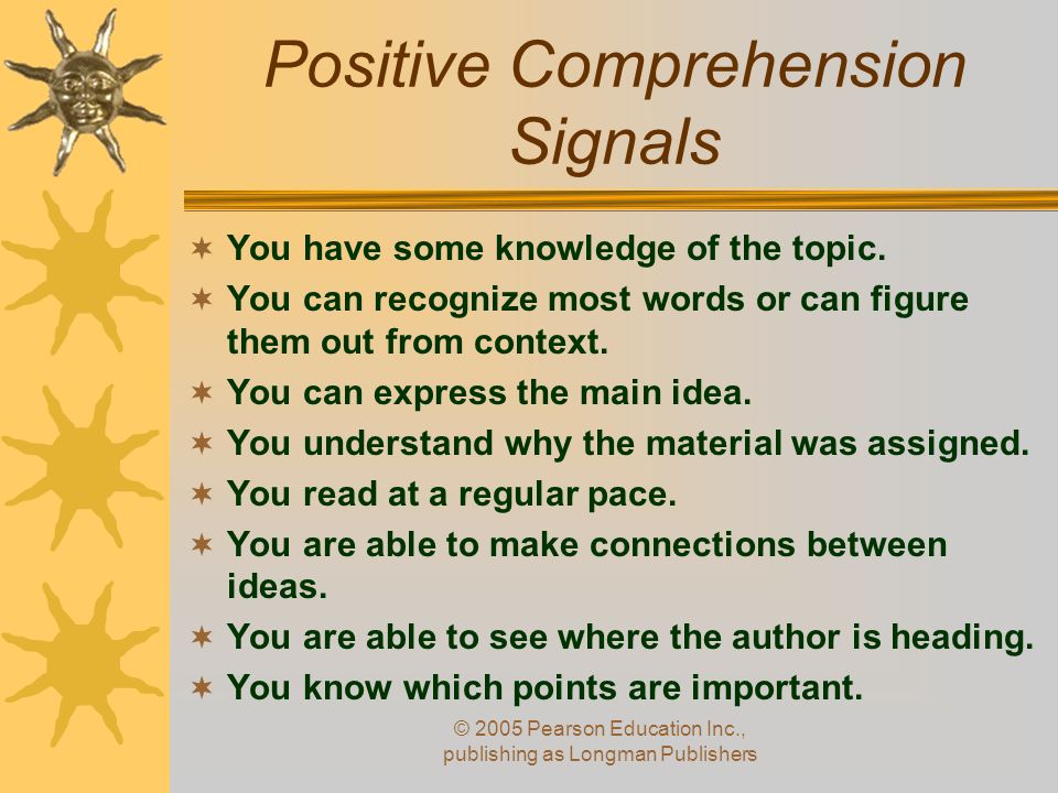 Positive Comprehension Signals