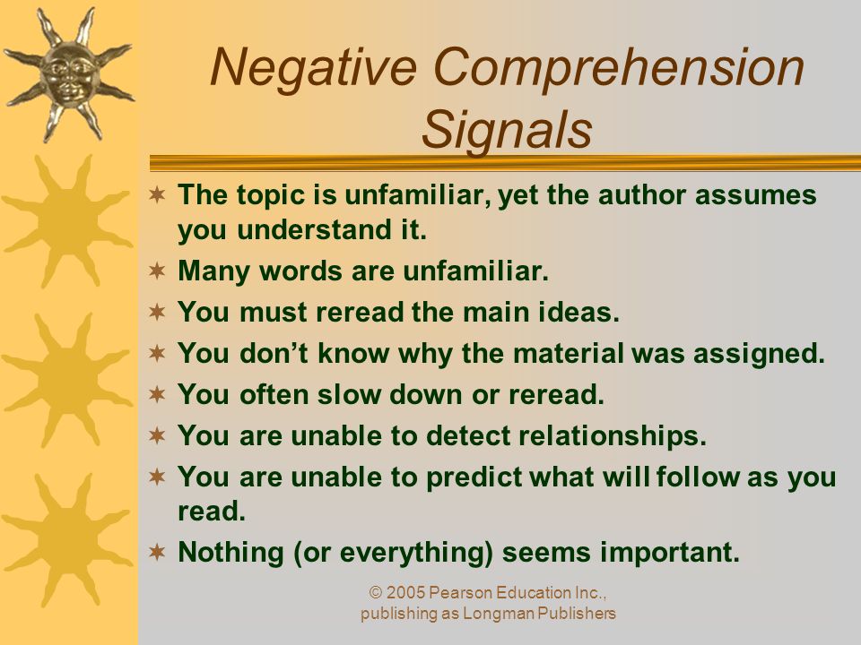 Negative Comprehension Signals