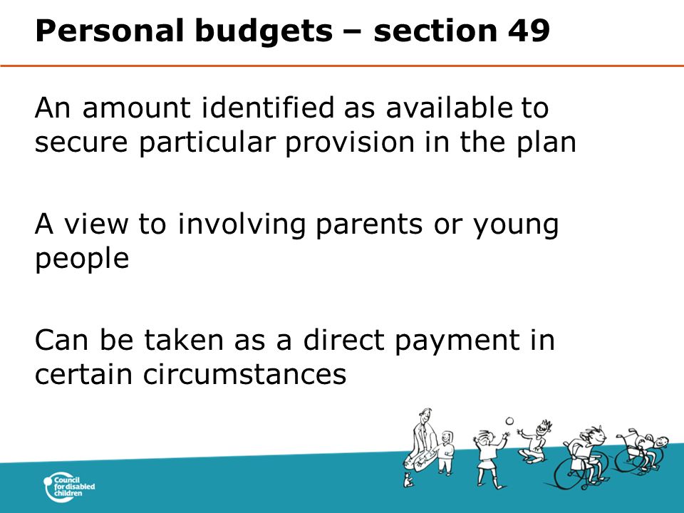 Personal budgets – section 49