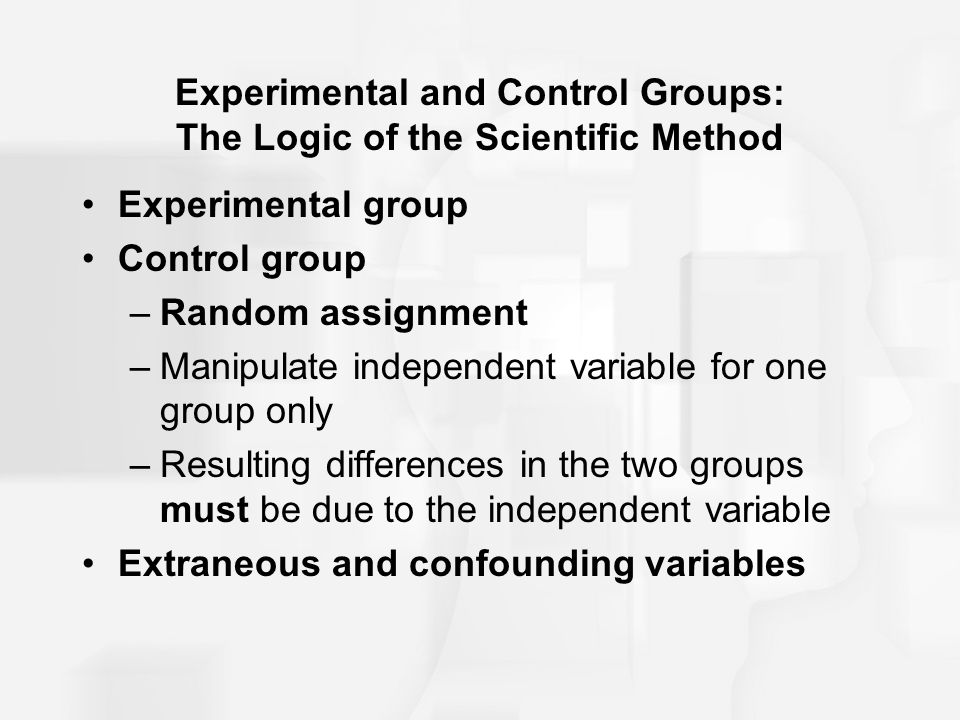Experimental and Control Groups: The Logic of the Scientific Method