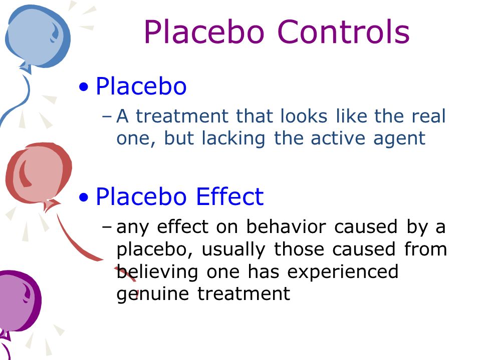 Placebo Controls Placebo Placebo Effect