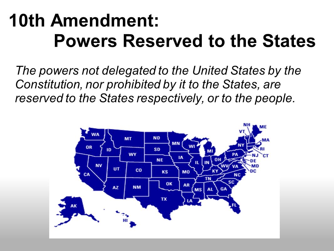 10th Amendment: Powers Reserved to the States