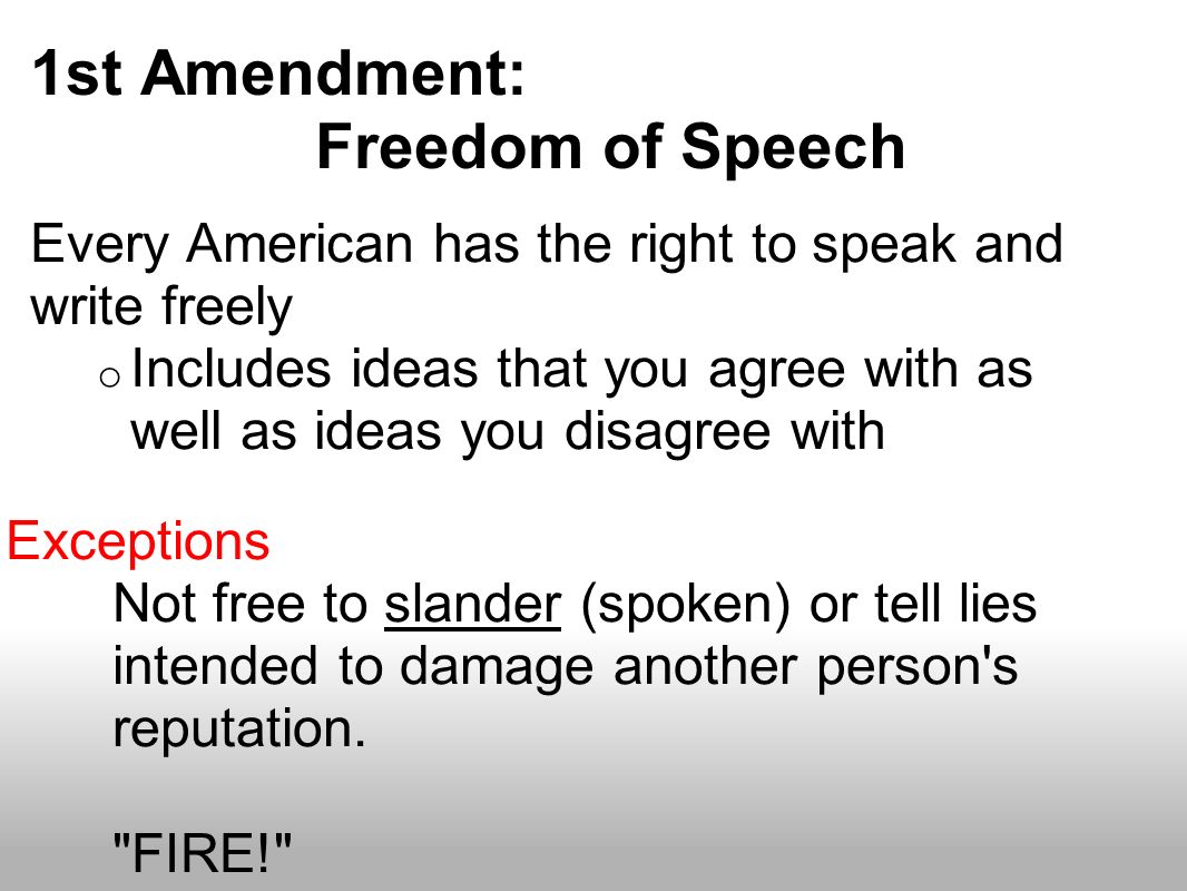 1st Amendment: Freedom of Speech