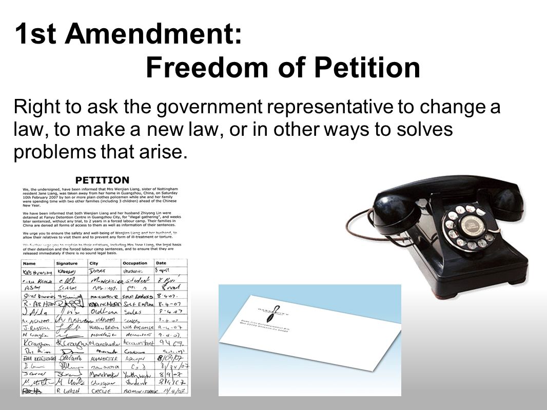 1st Amendment: Freedom of Petition