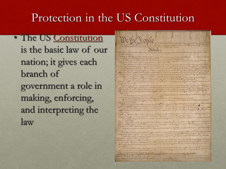 Protection in the US Constitution