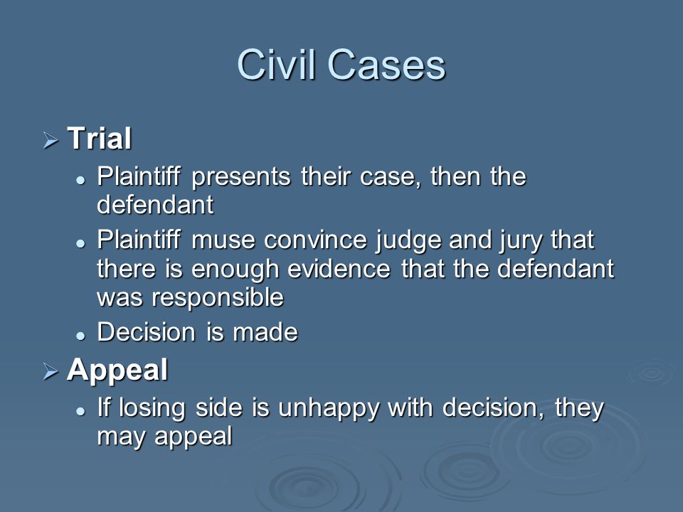 Civil Cases Trial Appeal