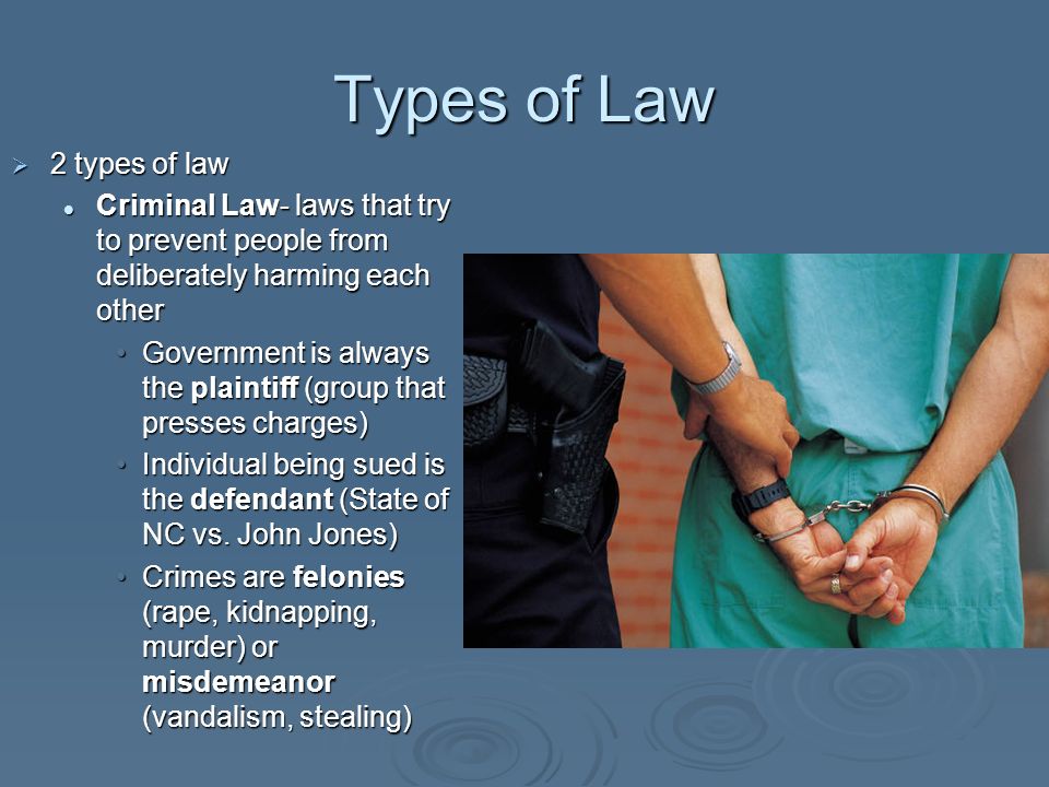 Types of Law 2 types of law