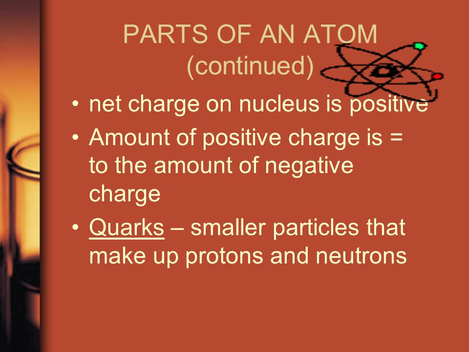 PARTS OF AN ATOM (continued)