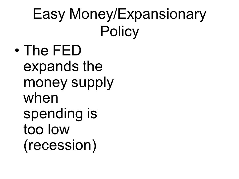 Easy Money/Expansionary Policy