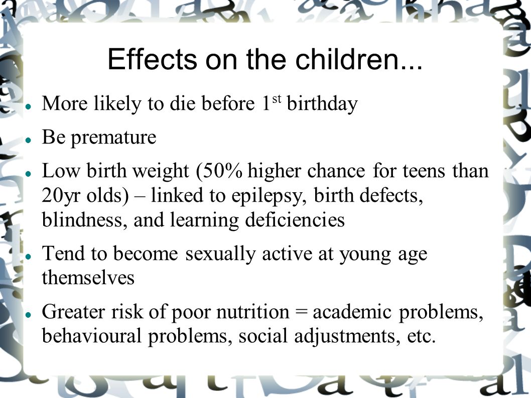 Effects on the children...
