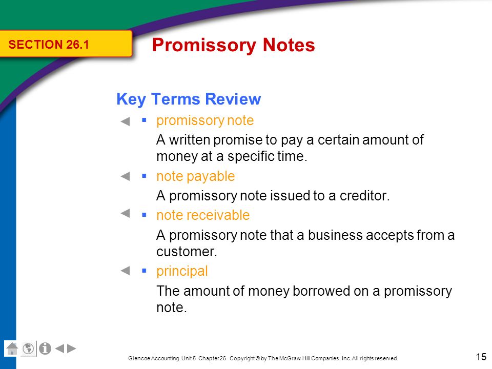 Promissory Notes Key Terms Review face value