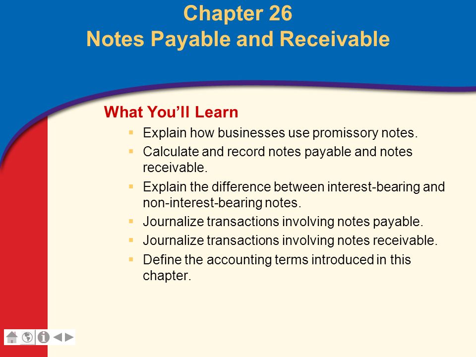 Chapter 26, Section 1 Promissory Notes