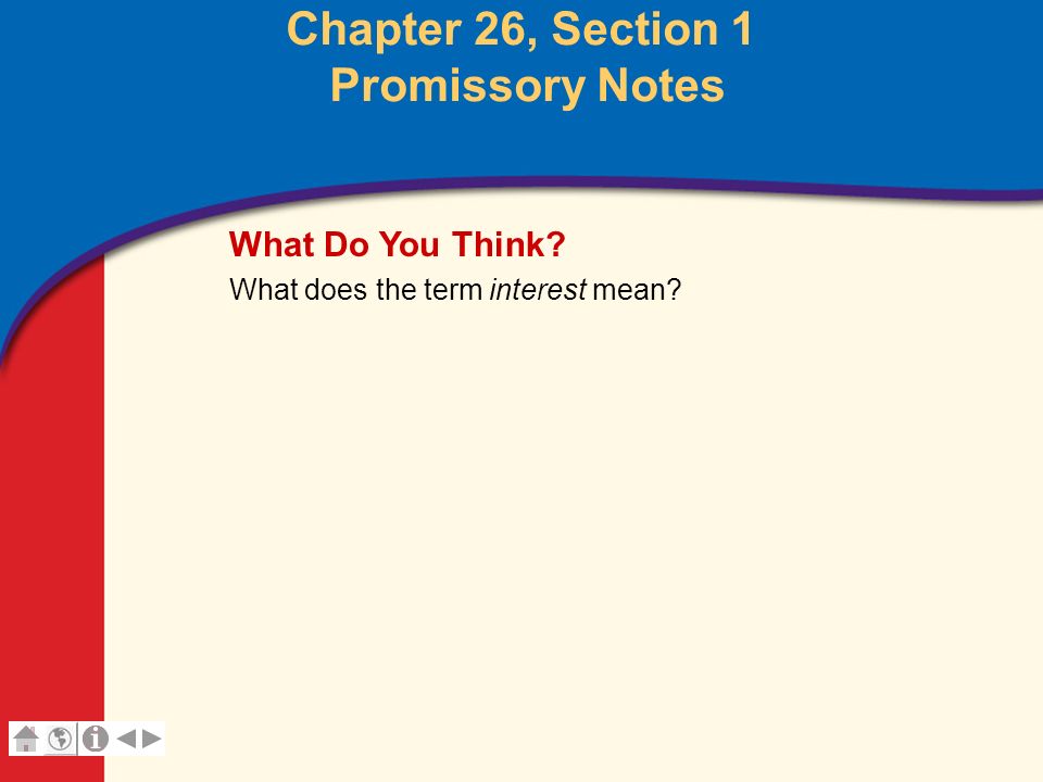Promissory Notes Main Idea You Will Learn