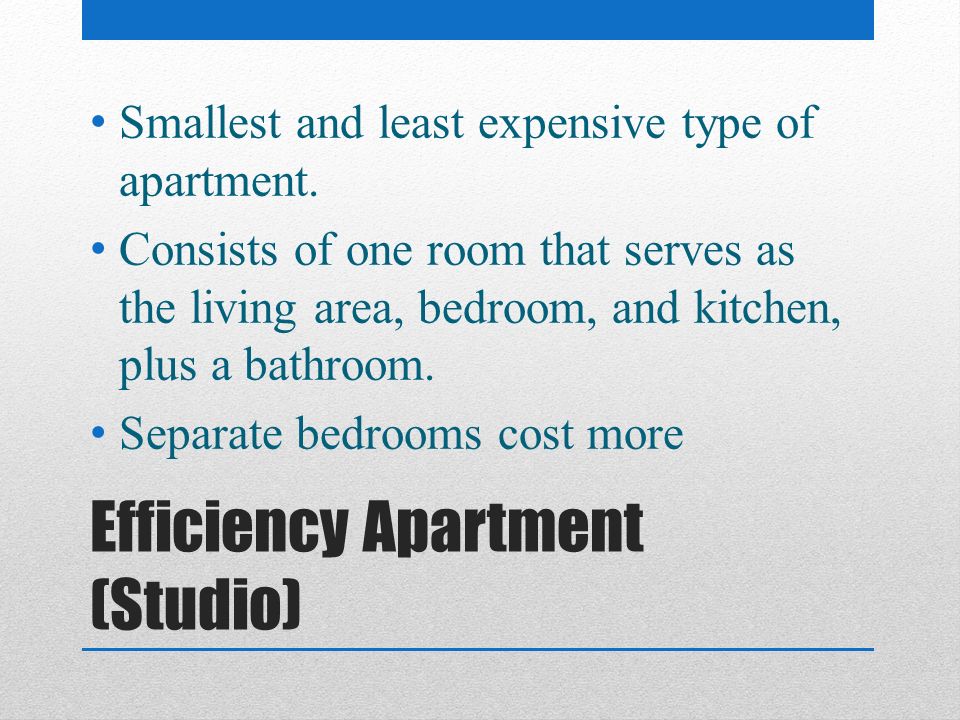 Efficiency Apartment (Studio)