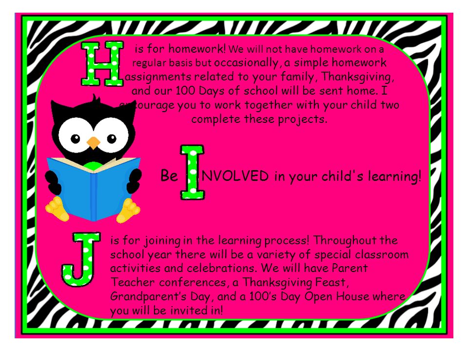 Be NVOLVED in your child s learning!
