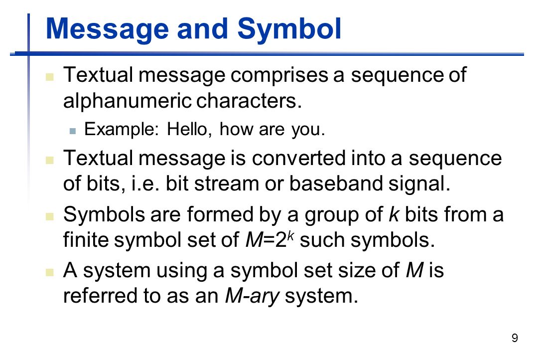 formatting and baseband modulation