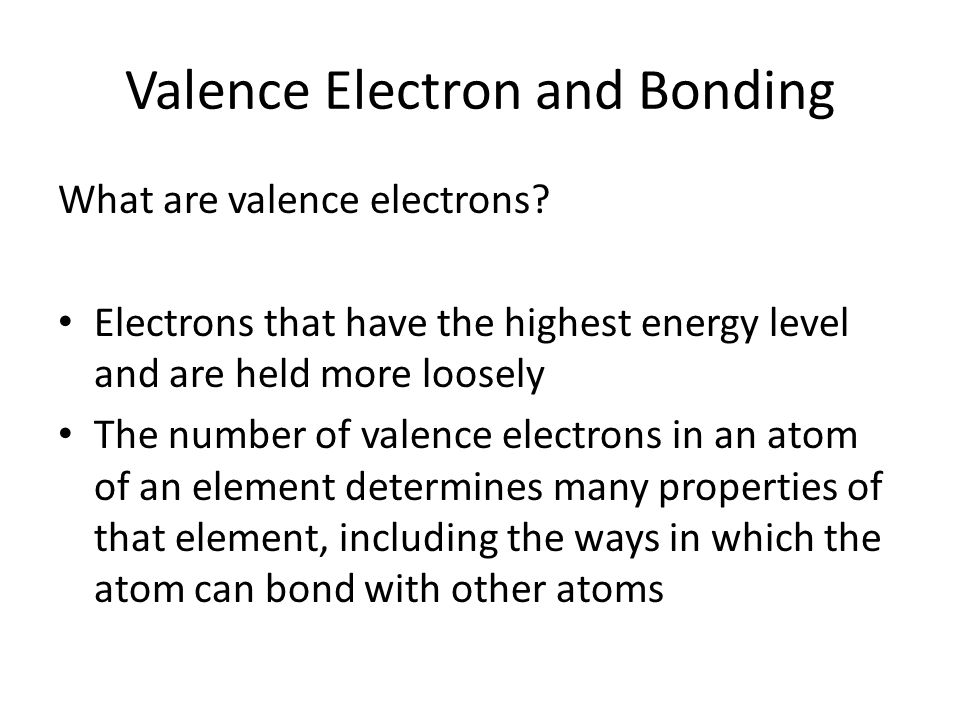 Valence Electron and Bonding