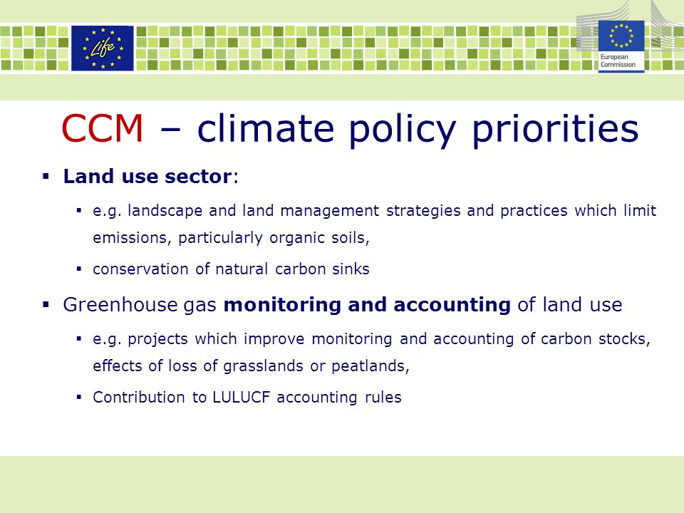 CCM – climate policy priorities